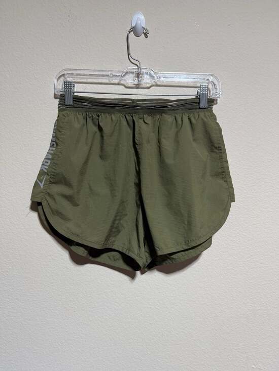 Gymshark Pants - Gymshark Women's Olive Green Running Shorts Size S